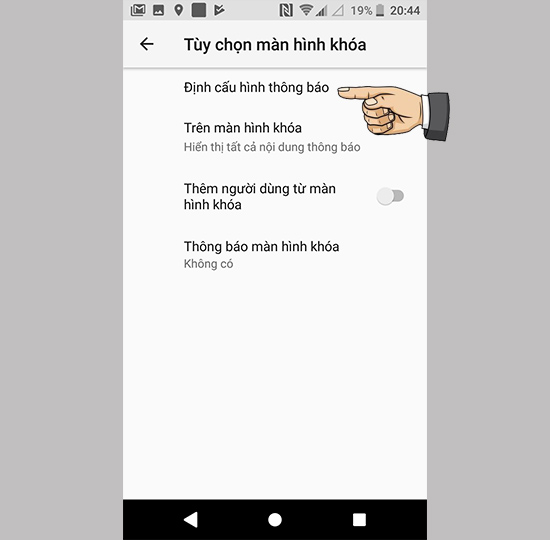 Vào định cấu hình thông báo